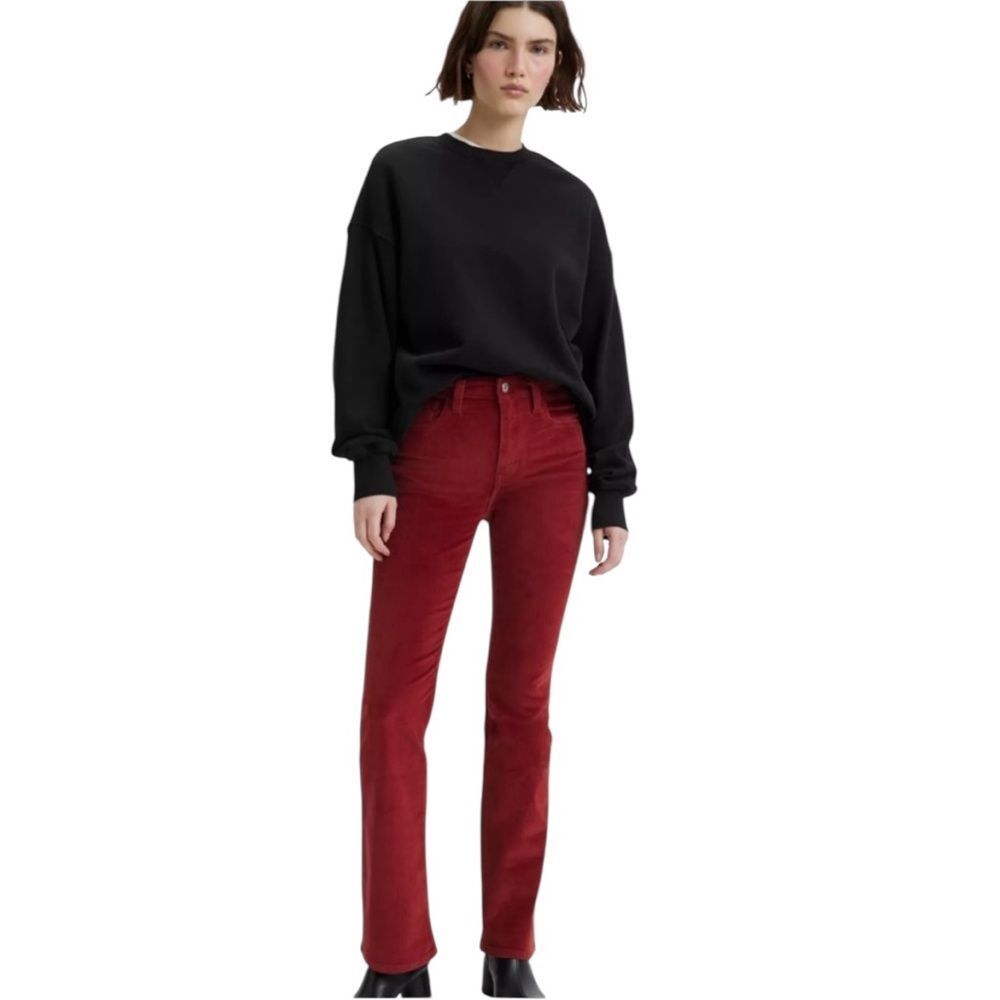 Levi's 725 High Rise Bootcut Red Corduroy Women's Pants Size‎ W33 L32 NEW Tall